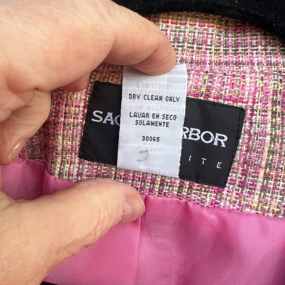 Sag Harbor Pink and Green Tweed Jacket - Size 16p - Picture 4 of 13